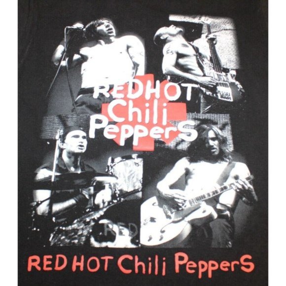 Concert Red Hot Chilli Peppers Shirt Mens M Medium Black Graphic Band Music Rock - Picture 2 of 5
